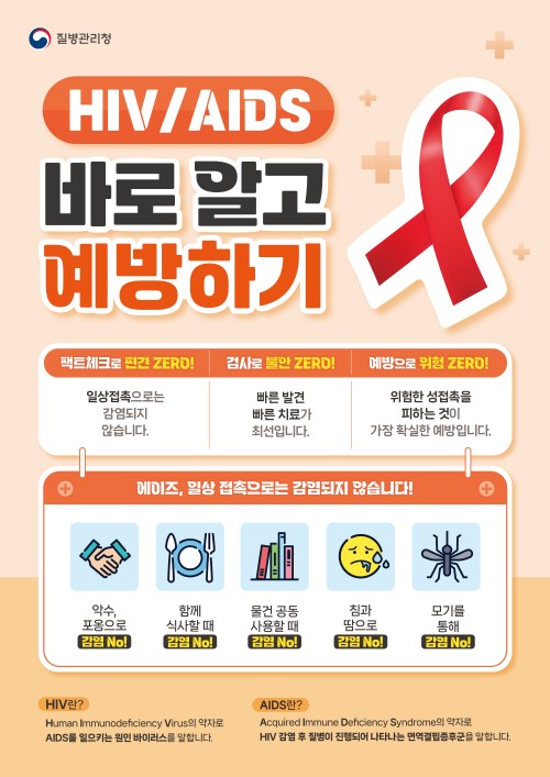 2024년 에이즈 예방 포스터 'HIV/AIDS 바로 알고 예방하기'